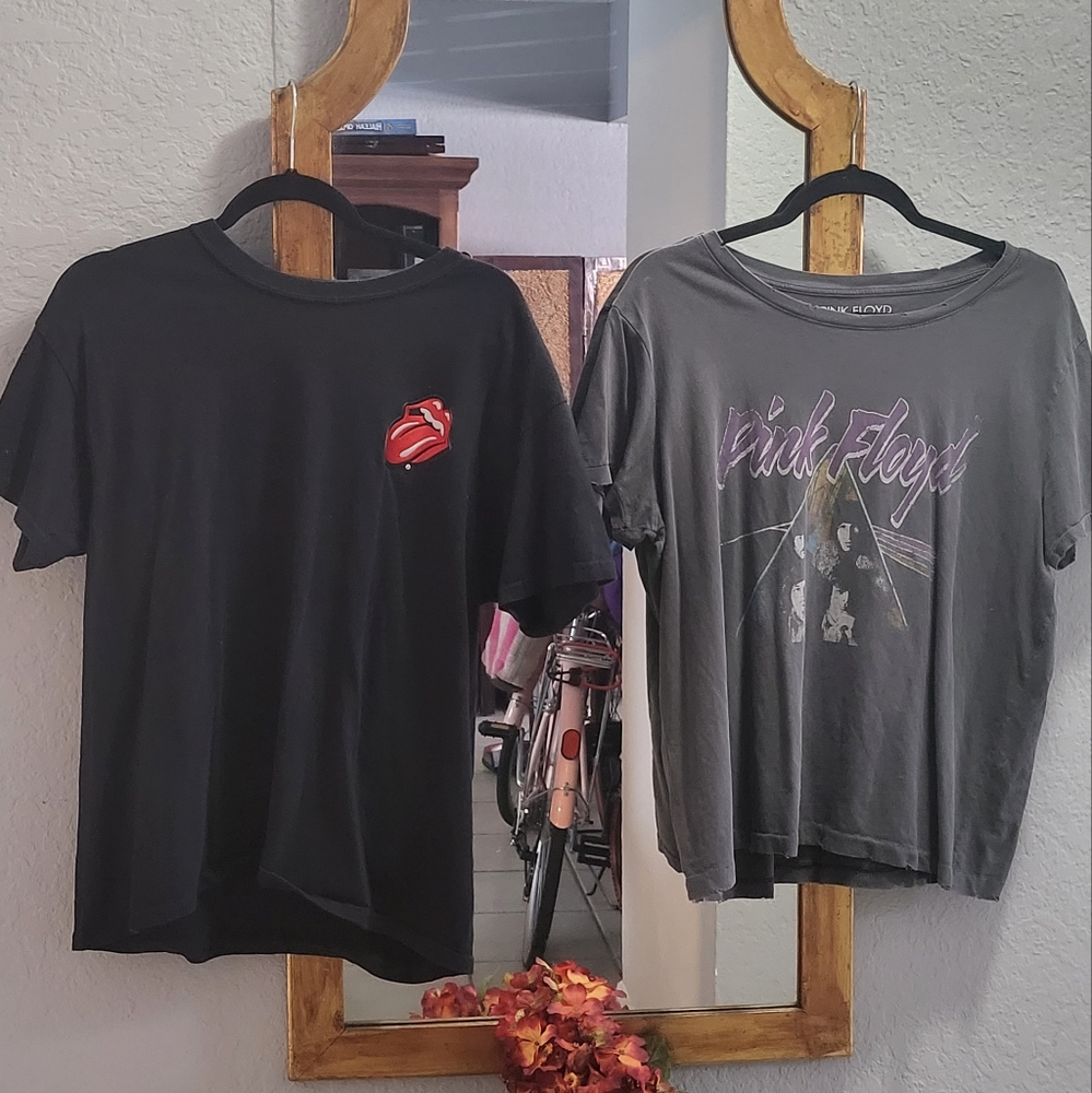 Large Pink Floyd and Rolling Stones T-Shirt